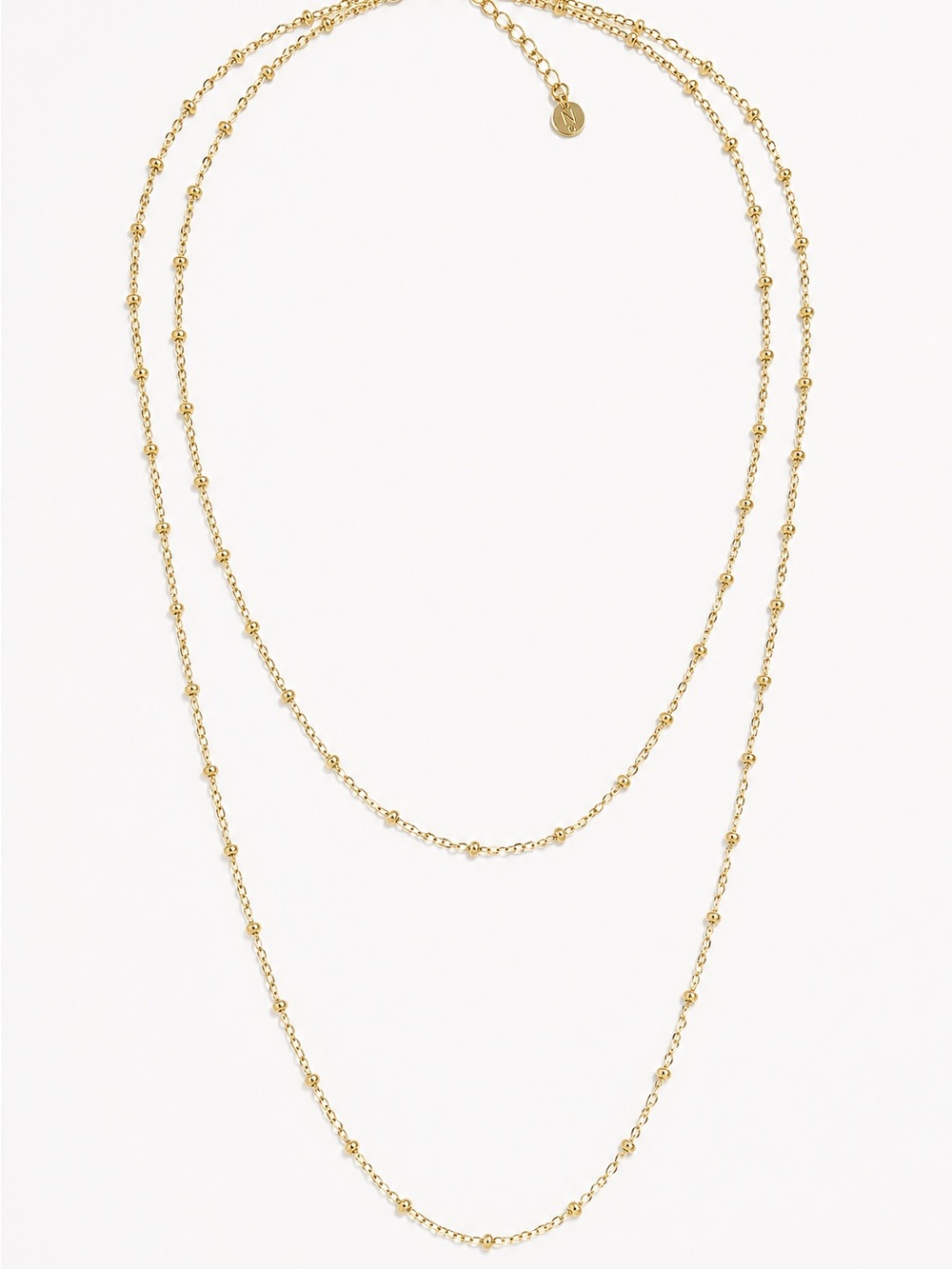 Nordstrom Triple Wrap Necklace Gold Tone Layered Chain 47” $39 Retail